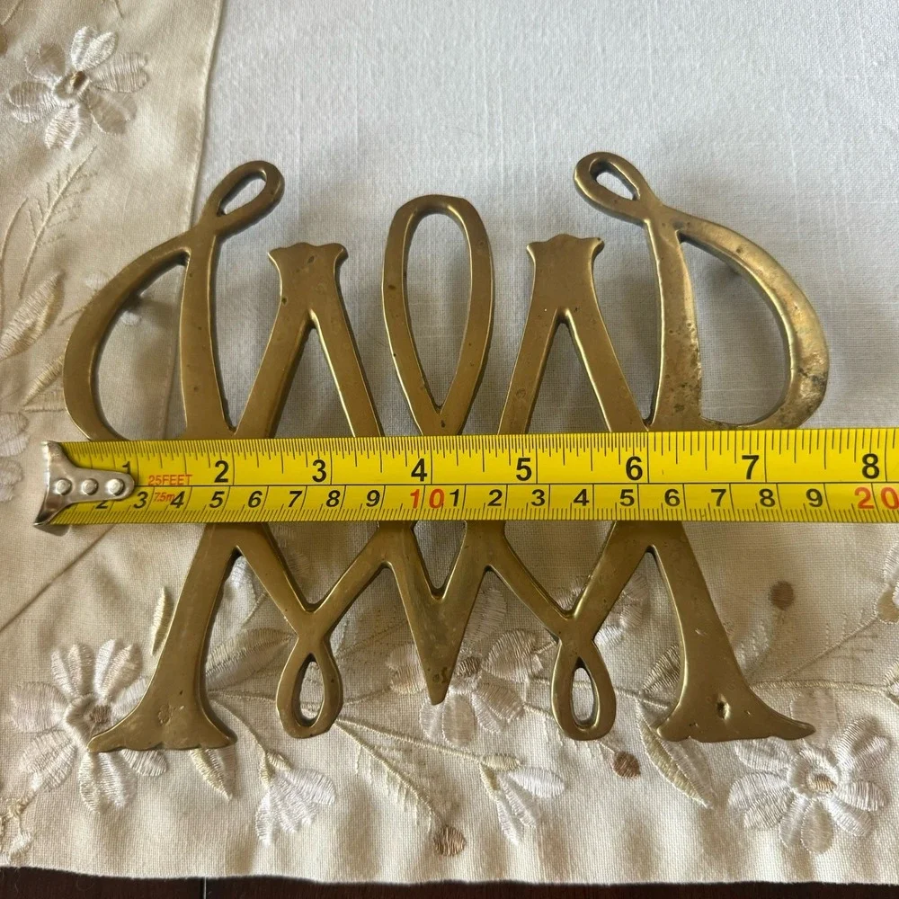 Brass William and Mary Cypher Trivet Classic Traditional  Williamsburg  1950